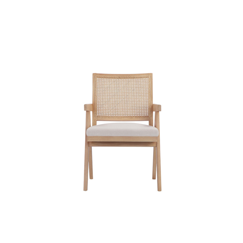 Upholstered Arm Chair, White