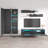 100" Modern Floating Wall Mounted Entertainment Center with 16-Color LED Lighting, High Gloss Finish-1644597941