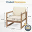 Fauteuil de patio géométrique en acacia massif avec coussins résistants aux intempéries