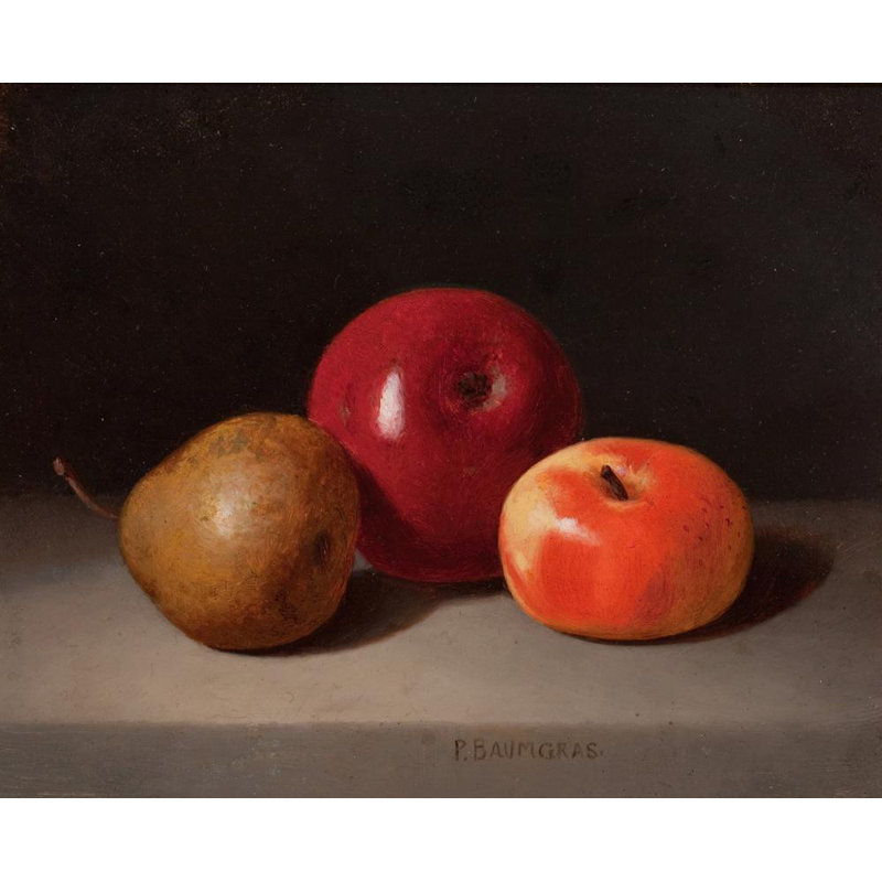 "Still Life with Fruit" by  Peter Baumgras - Gallery Wrap Canvas Wall Art, 24" H x 17" W