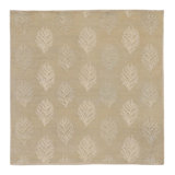 Rug & Kilim’S Square Block Print Rug With Beige And Gold Leaf Florals