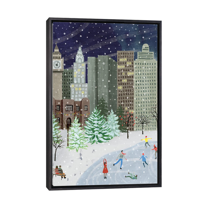 «Christmas in the City I» par Grace Popp - impression d'art graphique, Pas de tapis, H 40 po x l 26 po x P 1,5 po