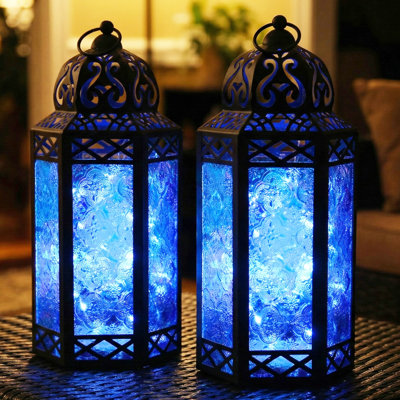 Lanterne décorative marocaine avec lumières DEL