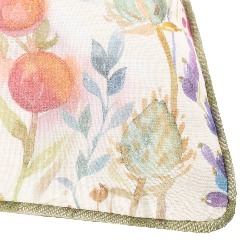Country Hedgerow Indoor / Outdoor Floral Green Square Cushion