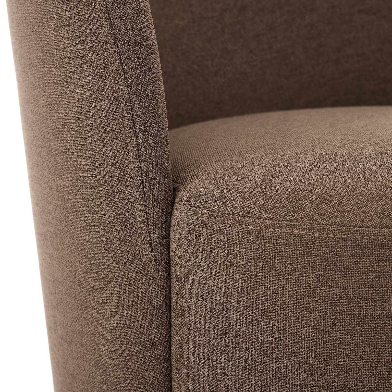 Basel Swivel Dining Chair, Mocha Linen Performance Fabric
