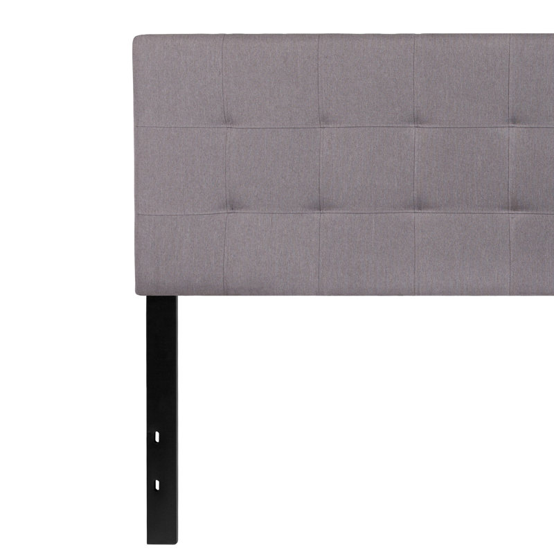 Tête de lit tapissier capitonnée Ciriaca, Gris clair, Grand
