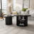35.4" W Round Coffee Table with Storage, Mid Century Modern Table for Living Room-1720571207-1720571206