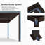 14 pi. L 12 pi. Pergola en aluminium avec abat-jour roulant, 2 côtés courts