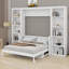 Lit escamotable moderne avec bureau et tablettes ouvertes-738381082