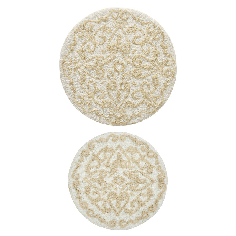 Tapis pour salle de bain Elar, Lin, Floral 1