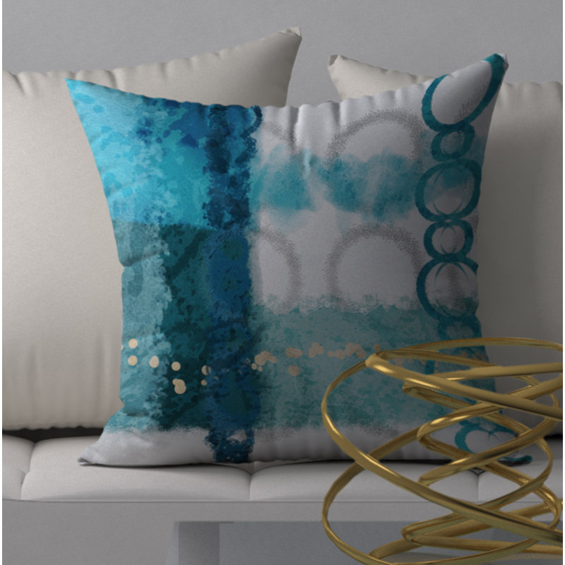 Victor Abstract Reversible Throw Pillow, 18" x 18"