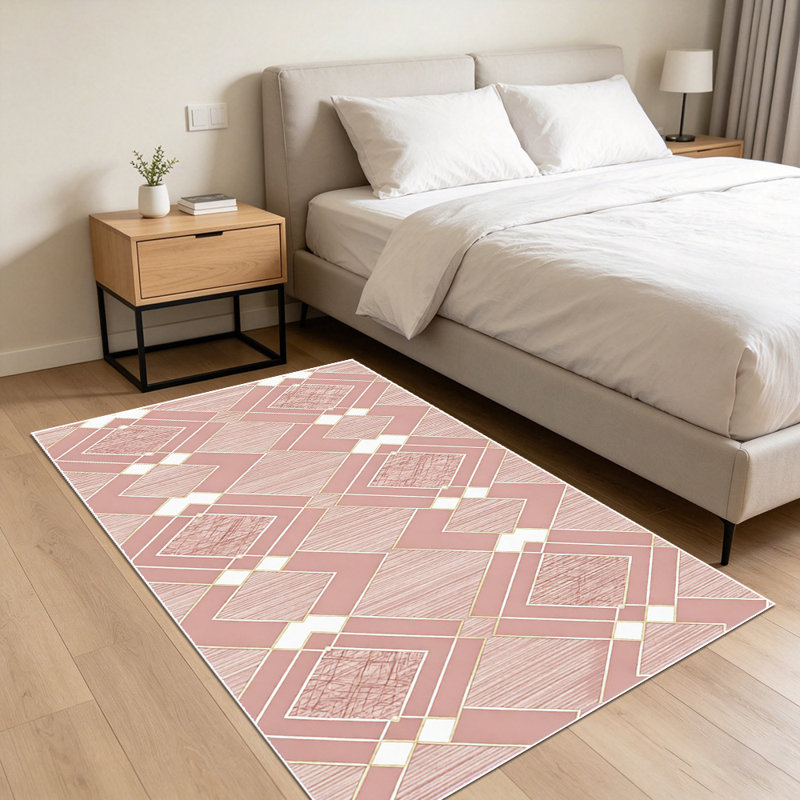 Light luxury diamond-shaped geometric carpet, soft and easy to clean, suitable for living room, bedroom, dining room, study room, and other multi-scene indoor decoration carpets