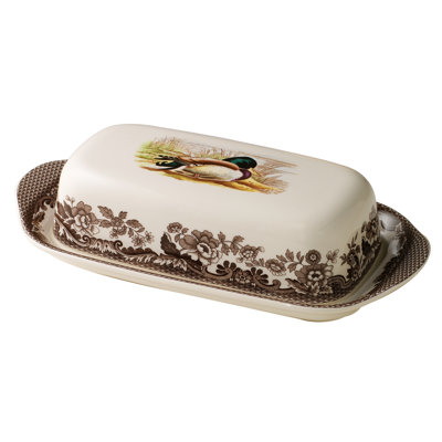 Spode Woodland Covered Butter Dish Mallard