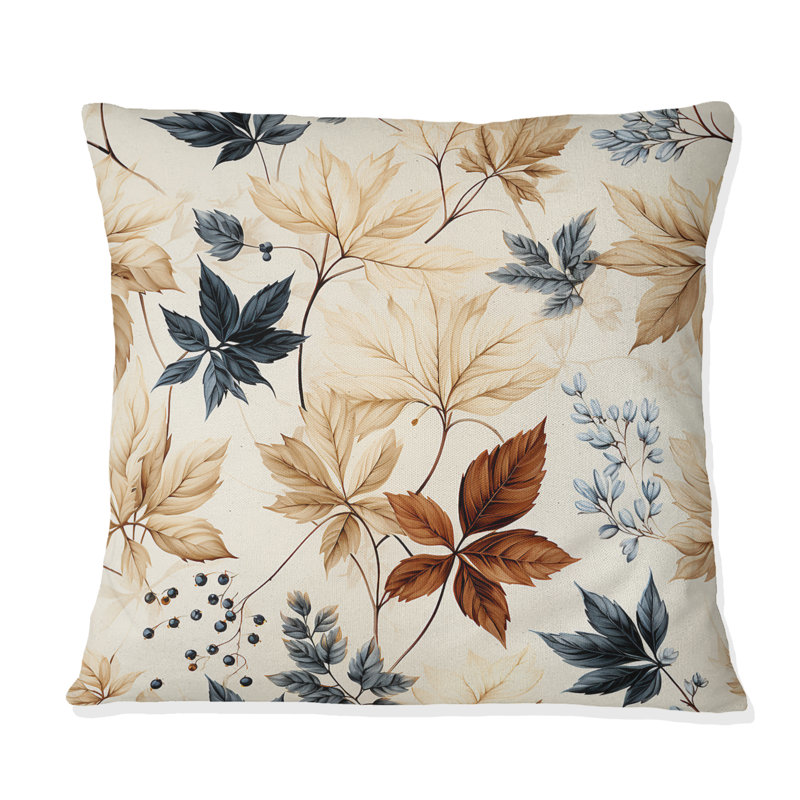Coussin Vintage Leaves I - Plants, H 18 po x l 18 po