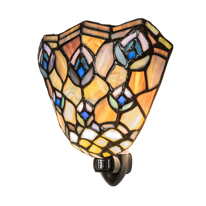 5.5" Wide Tiffany Peacock Feather Night Light