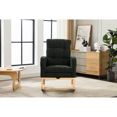 Chaise berçante en mélange moderne avec repose-pieds réglable, ergonomique et bonne capacité de poids