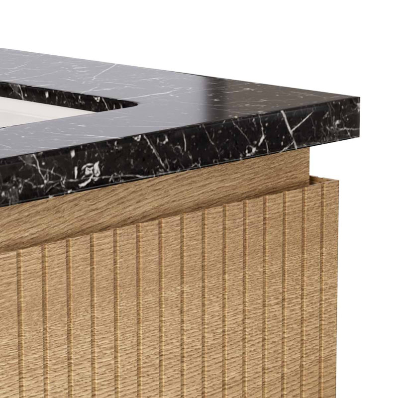 Melrose 30'' W Single Vanity, White Ash, 30", Black
