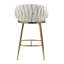 Ensemble de 2 tabourets de bar 26 po à hauteur de comptoir avec dossier ondulé à la main, base chromée dorée et repose-pieds 26 po-1207454070