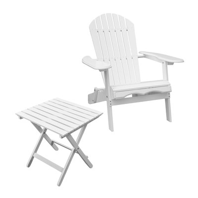 Foldable Outdoor Adirondack Chair With Table