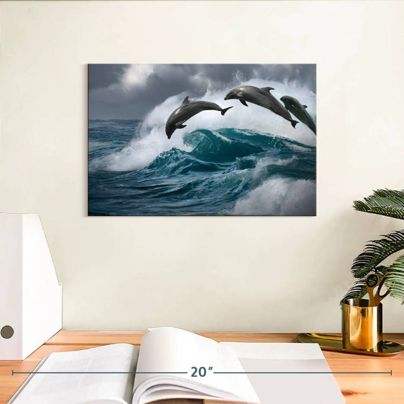 Brampt Wave Riding Dolphins, 8" H x 12" W