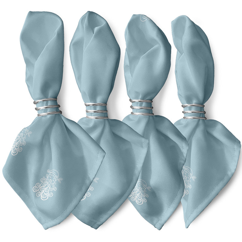 Channelle Polyester Novelty Napkins, Blue