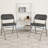 Hurshid Curved Triple Braced & Hinged Fabric Upholstered Metal Folding Chair-1313692023