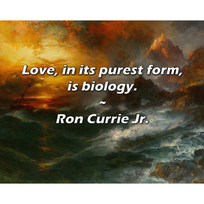 Citation de Ron Currie Jr.: L'amour, dans sa forme la plus pure, est la biologie.