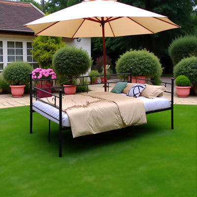 Solid Metal Slat Outdoor Bed for Patio