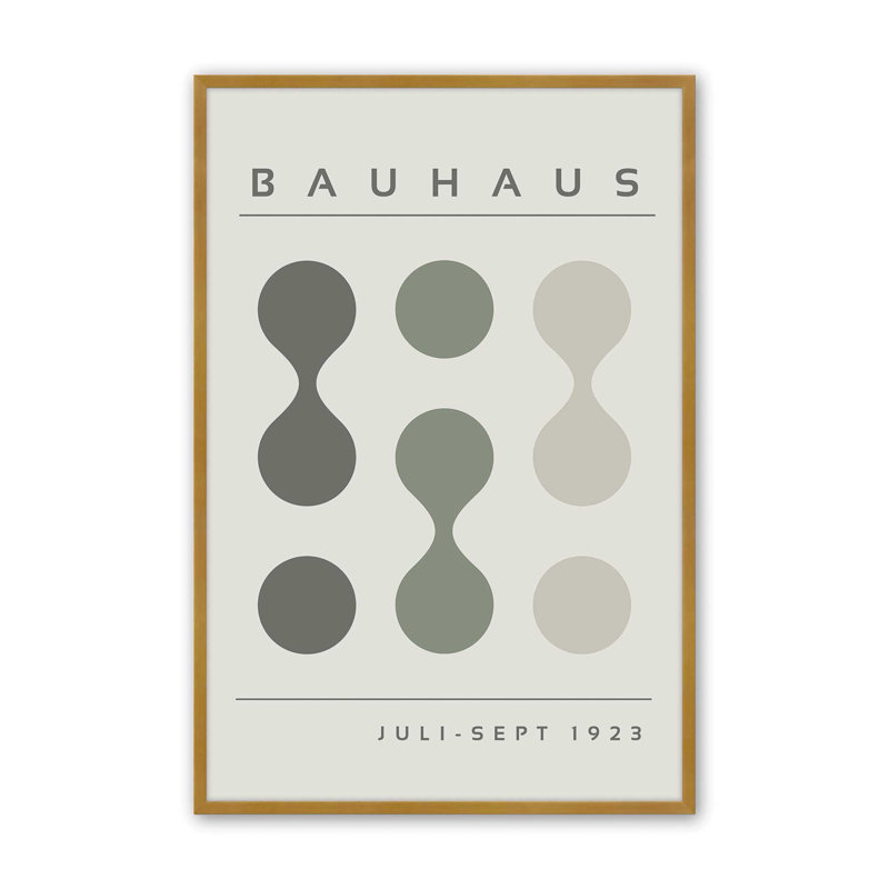 Green Bauhaus Flow I Print dans un cadre, H 15,25 po x l 12,25 po x P 1,25 po, Or poli