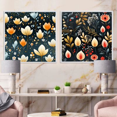 Scandinavian Botanical Collage III - Ensemble de 2 collages botaniques abstraits