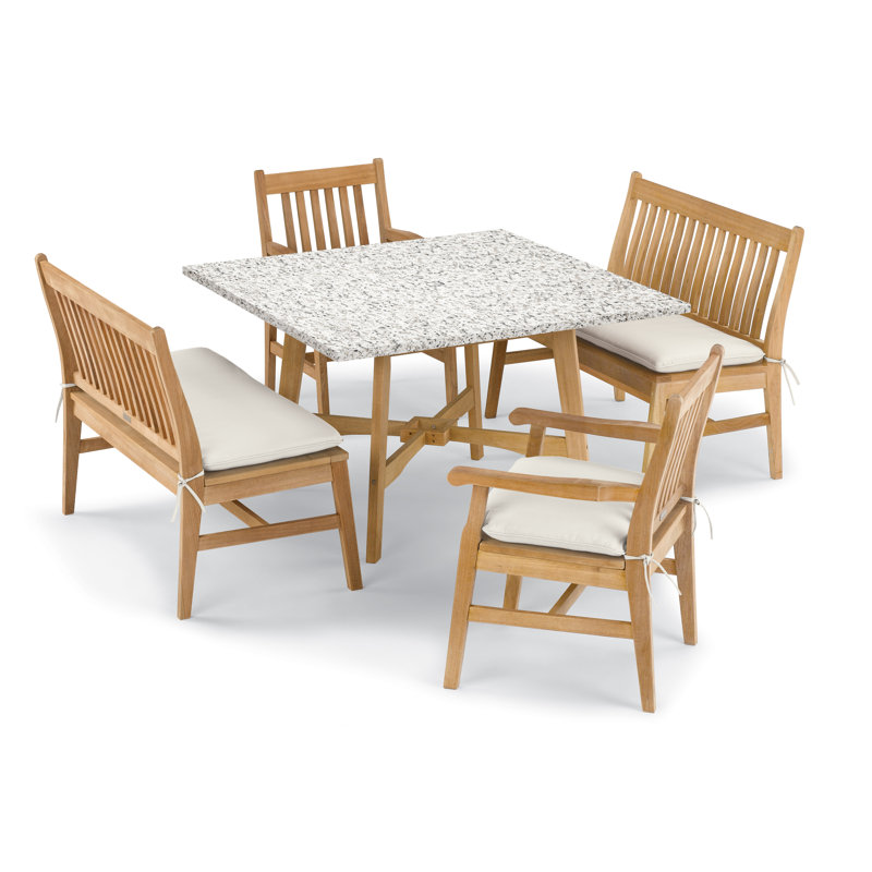 Ensemble repas 5 pièces avec coussins Natural Hammond, Toile