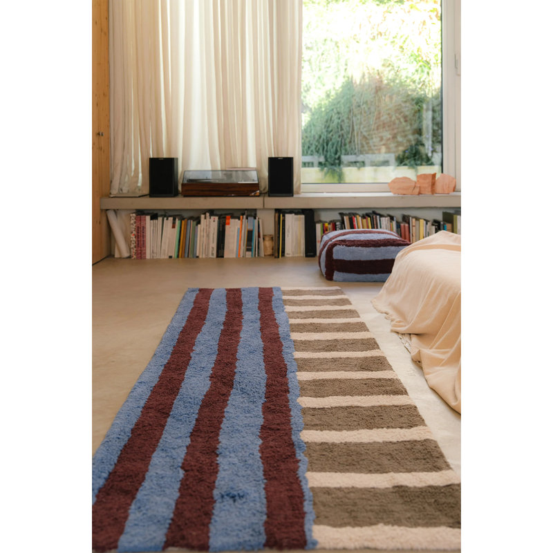 Handmade Cotton Striped Area Rug, Runner 2'8" x 7'7"