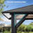 8 Ft. Hardtop Grill Gazebo Canopy Gray Steel Frame with 2-Tier PC Roof and Shelves