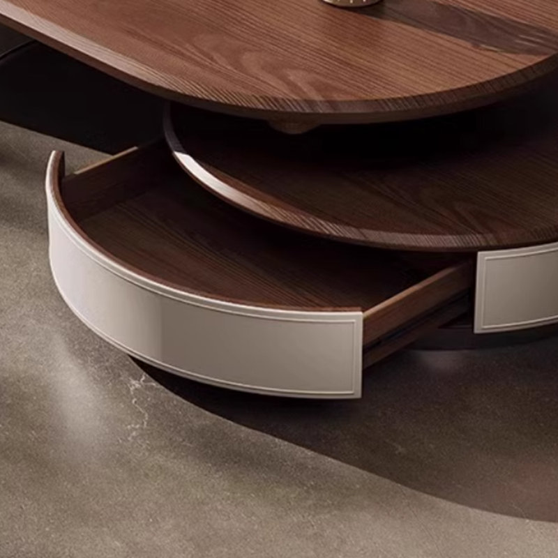 Retractable design retro coffee table, 13.77" H x 55.11" L x 27.55" W