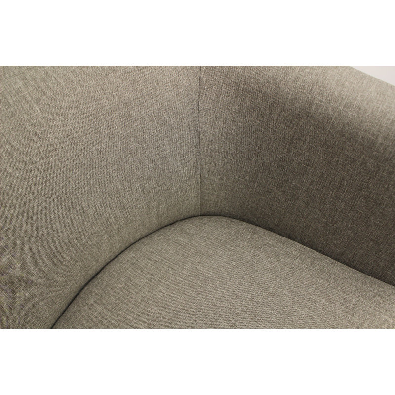 Liam Upholstered Barrel Chair, Jitterbug Taupe Performance Basketweave