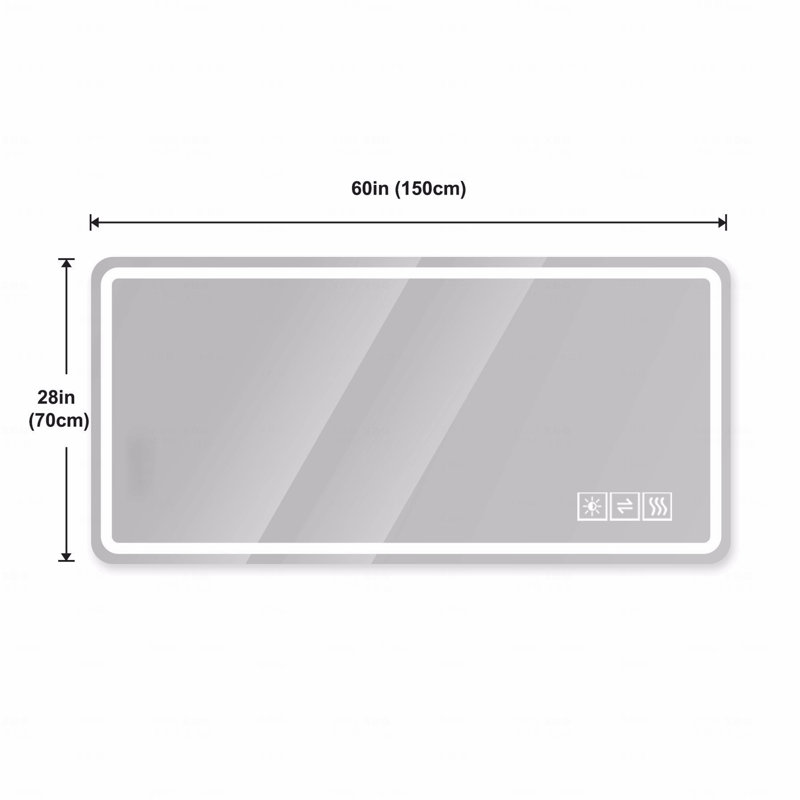 Miroir d'appoint à DEL pour salle de bain Miroir d'appoint pour salle de bain avec lumières frontales, Argent argent