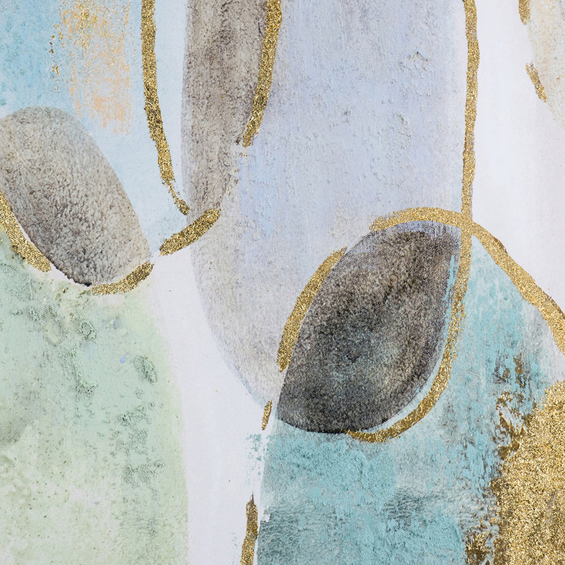 Peinture à l'huile encadrée carrée de 39,5 po avec motif multicolore pour décoration murale de bureau 15%, peinture décorative