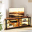 TV Stand Cabinet with LED Lights, Industrial Corner Unit for TVs up to 55"