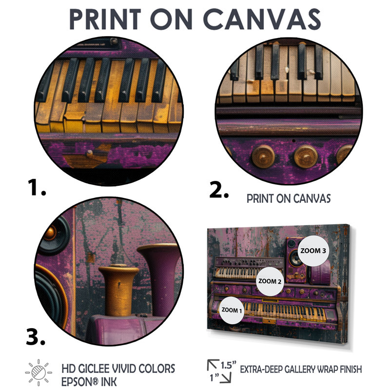 «Purple Gold Music Instument», H 40 po x l 60 po, Toile tendue
