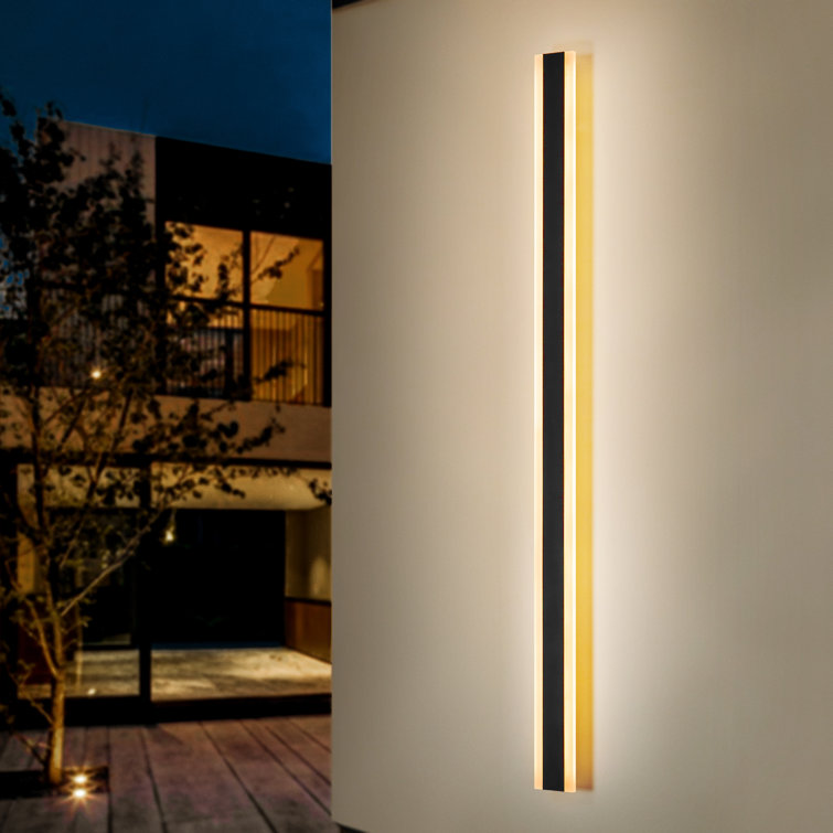 Barde Slender Sideway Outdoor Hardwired Bar Wall Sconce with LED Light Source