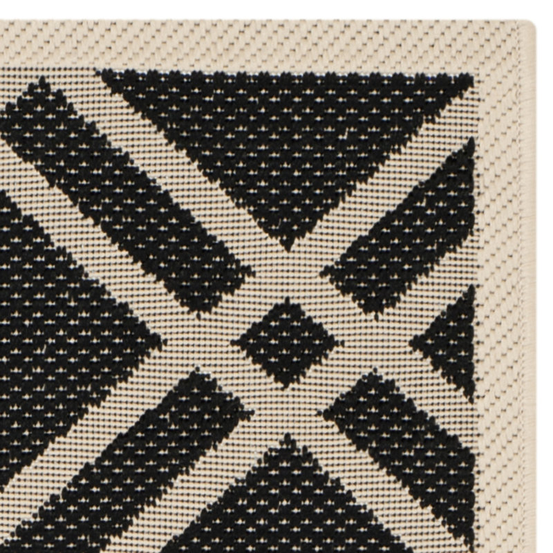 Kellogg Hooked Black/Beige Indoor/Outdoor Rug, Rectangle 79 x 152 cm