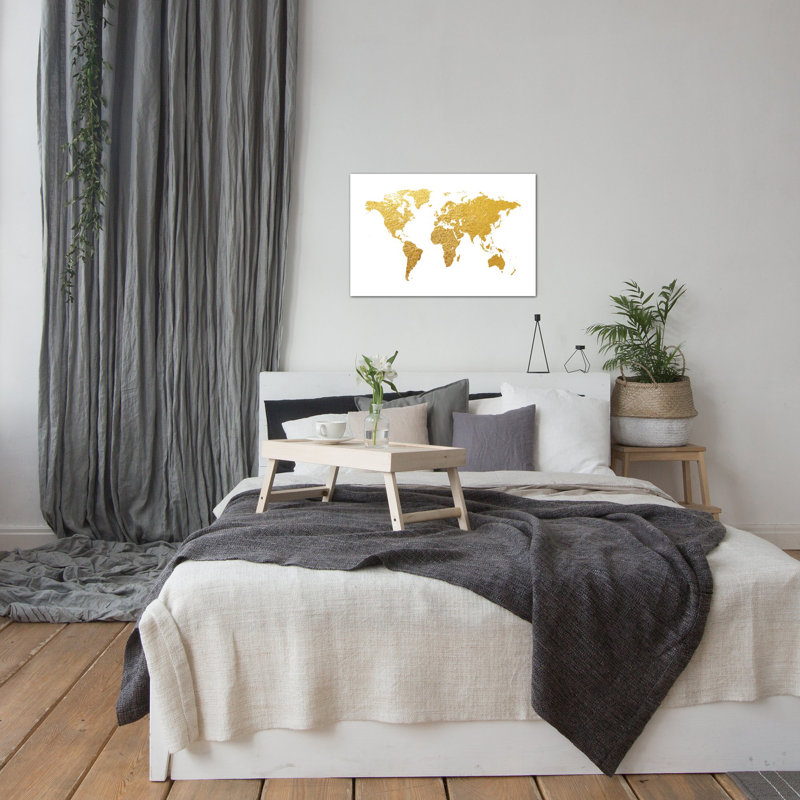 «Gold Foil On White» par Michael Tompsett, impression sur toile tendue, H 12 po x l 18 po x P 1,5 po, Toile tendue