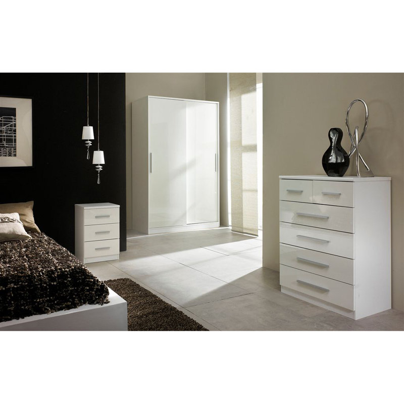 Kirkwood 36cm W Solid Wood Bedside Table, Black
