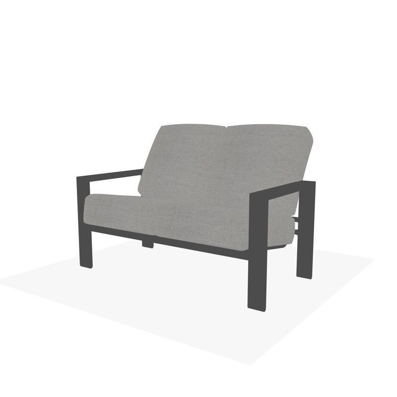 Causeuse Larssen, Toile de ramie nuage, Graphite