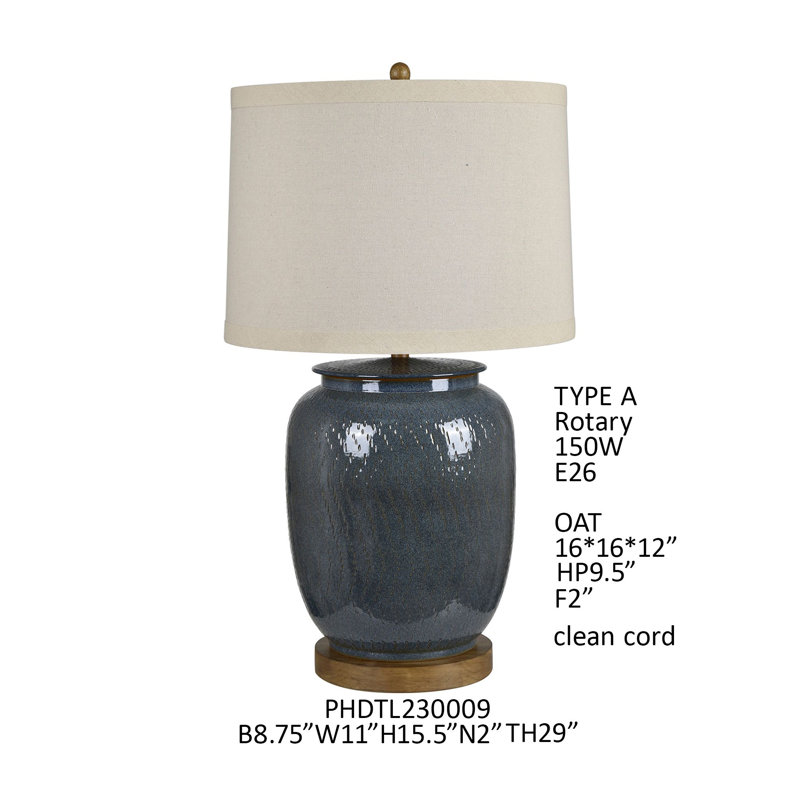 Ceramic Table Lamp With Linen Shade