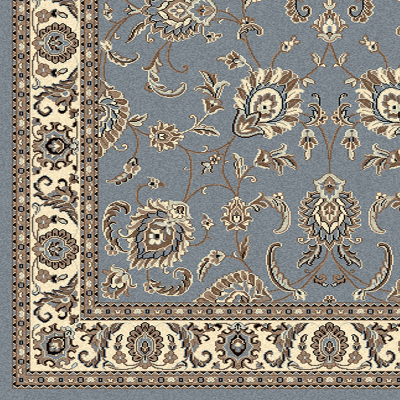 Tapis oriental gris / bleu Weiser, Tapis de couloir 2 pi 2 po x 7 pi 7 po