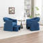 Fauteuil demi-tonneau rembourré avec repose-pieds-738636735
