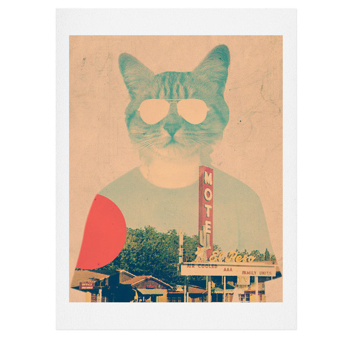 «Cool Cat» par Ali Gulec, reproduction d'impression sur papier, H 24 po x l 18 po x P 0,13 po