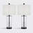 Quinita 23.25" Modern Glam MCM Glass And Metal Table Lamp Set ( With USB) - Funky Modern Accent Table Lamps for Bedroom Bedside/Nightstand, Living Room & Desk-1966762755