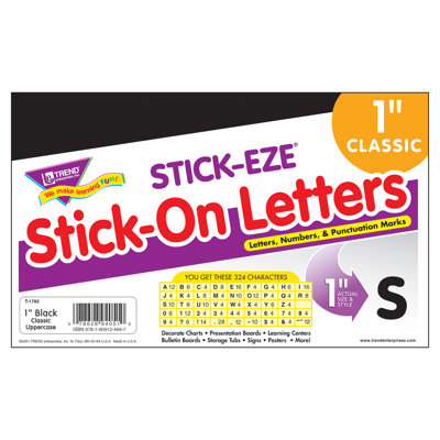 Lettres autocollantes noires de 1 po Stick-Eze®